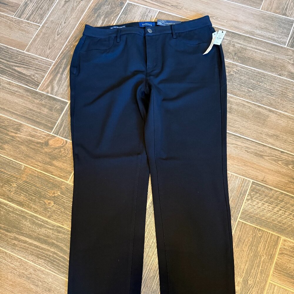 NWT Talbots Flawless High-Waist Straight Leg Black Pant - Size 14W